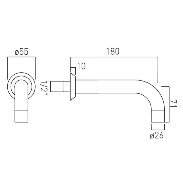 Vado Individual Origins Brushed Black Wall Mounted Bath Spout #2