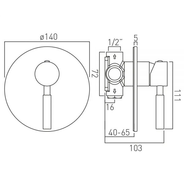Vado Individual Origins Brushed Nickel One Outlet Manual Shower Valve #2