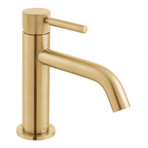 Vado Individual Origins Knurled Brushed Gold Mono Basin Mixer Tap