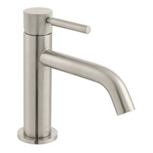 Vado Individual Origins Knurled Brushed Nickel Mono Basin Mixer Tap