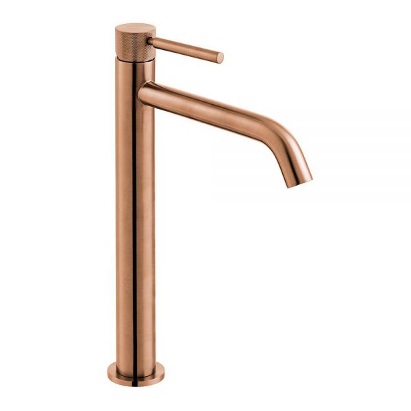 Vado Individual Origins Knurled Brushed Bronze Tall Mono Basin Mixer Tap