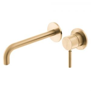 Vado Individual Origins Brushed Gold Two Hole Wall Mounted Basin Mixer Tap