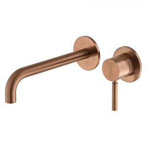 Vado Individual Origins Brushed Bronze Two Hole Wall Mounted Basin Mixer Tap