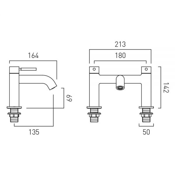 Vado Individual Origins Brushed Nickel Bath Filler Tap #2