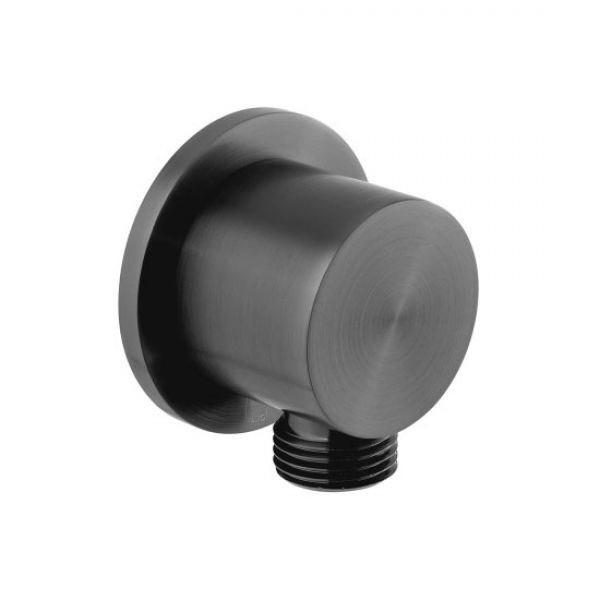 Vado Individual Brushed Black Round Wall Outlet