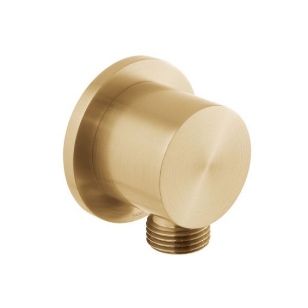 Vado Individual Brushed Gold Round Wall Outlet