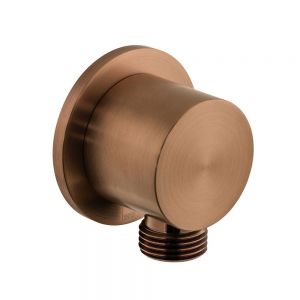 Vado Individual Brushed Bronze Round Wall Outlet