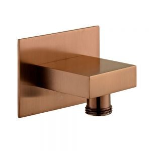 Vado Individual Brushed Bronze Square Wall Outlet