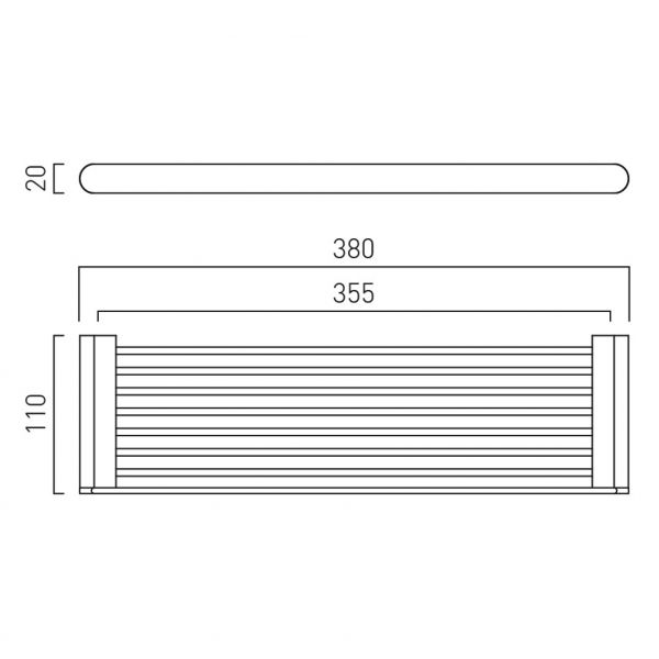 Vado Individual Photon Brushed Nickel Shelf 380mm #2