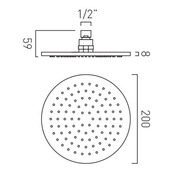 Vado Individual Brushed Gold Round Shower Head 200mm #2