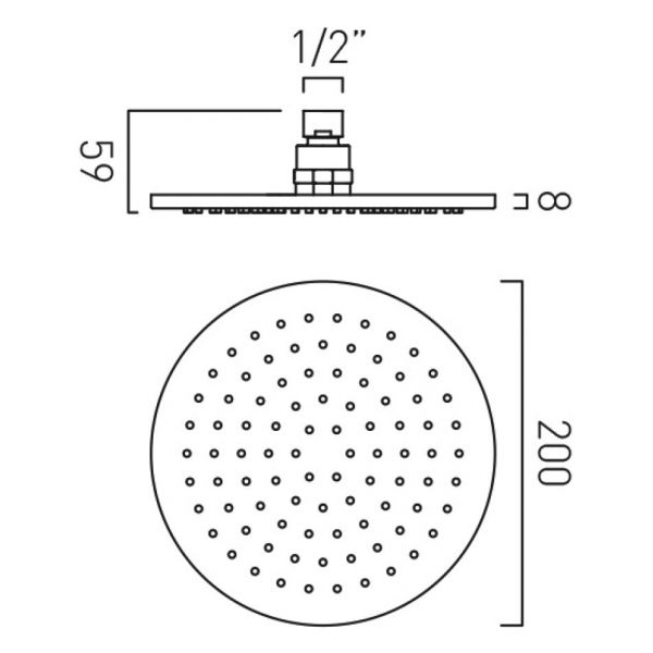 Vado Individual Brushed Bronze Round Shower Head 200mm #2