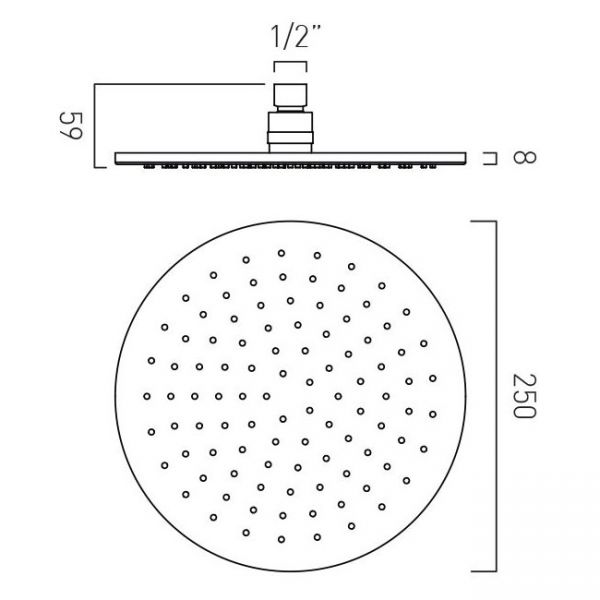 Vado Individual Brushed Gold Round Shower Head 250mm #2