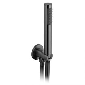 Vado Individual Brushed Black Round Single Function Handset Shower Kit