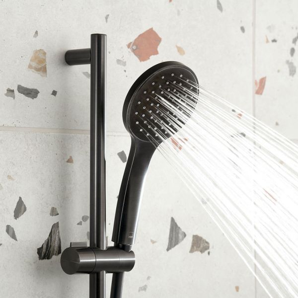 Vado Individual Atmosphere Brushed Black Round Slide Rail Shower Kit #3