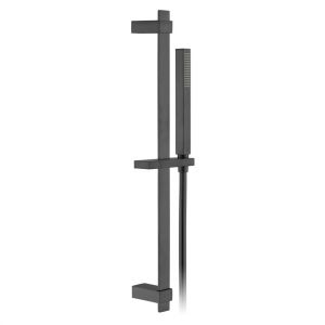 Vado Individual Brushed Black Square Slide Rail Shower Kit