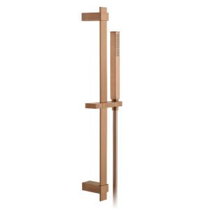 Vado Individual Brushed Bronze Square Slide Rail Shower Kit