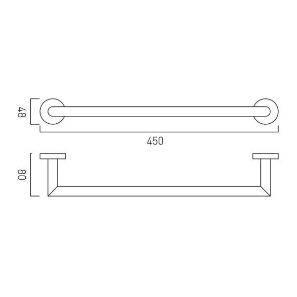 Vado Individual Spa Brushed Gold Towel Rail 450mm #2