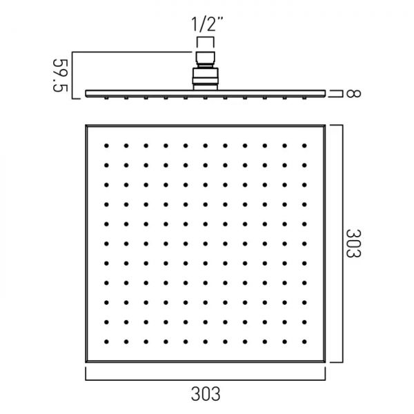 Vado Individual Brushed Gold Square Shower Head 300mm #2