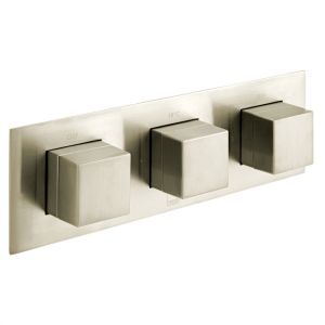 Vado Individual Notion Brushed Nickel Horizontal Three Outlet Thermostatic Shower Valve