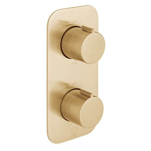 Vado Individual Altitude Brushed Gold Two Outlet Thermostatic Shower Valve