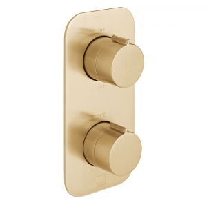 Vado Individual Altitude Brushed Gold Two Outlet Thermostatic Shower Valve