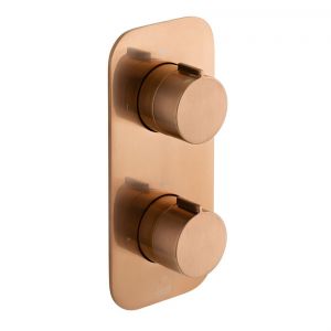 Vado Individual Altitude Brushed Bronze Two Outlet Thermostatic Shower Valve