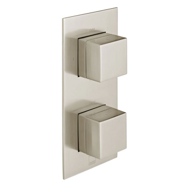 Vado Individual Notion Brushed Nickel Two Outlet Thermostatic Shower Valve