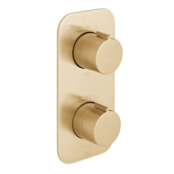 Vado Individual Altitude Brushed Gold One Outlet Thermostatic Shower Valve
