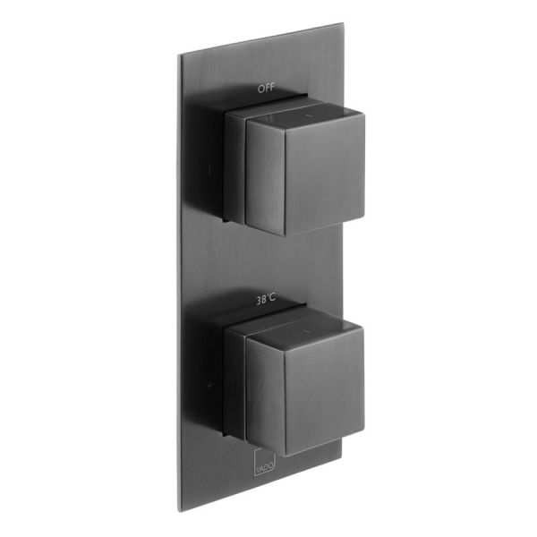 Vado Individual Notion Brushed Black One Outlet Thermostatic Shower Valve