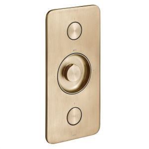 Vado Individual Zone Vertical Brushed Gold 2 Outlet Push Button Thermostatic Shower Valve