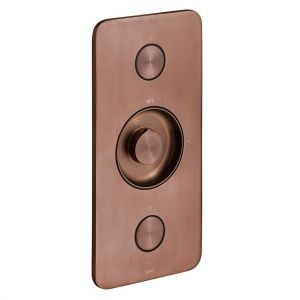 Vado Individual Zone Vertical Brushed Bronze 2 Outlet Push Button Thermostatic Shower Valve