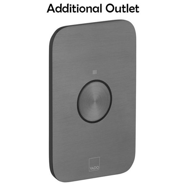 Vado Individual Zone Horizontal Brushed Black 2 Outlet Push Button Thermostatic Shower Valve #6