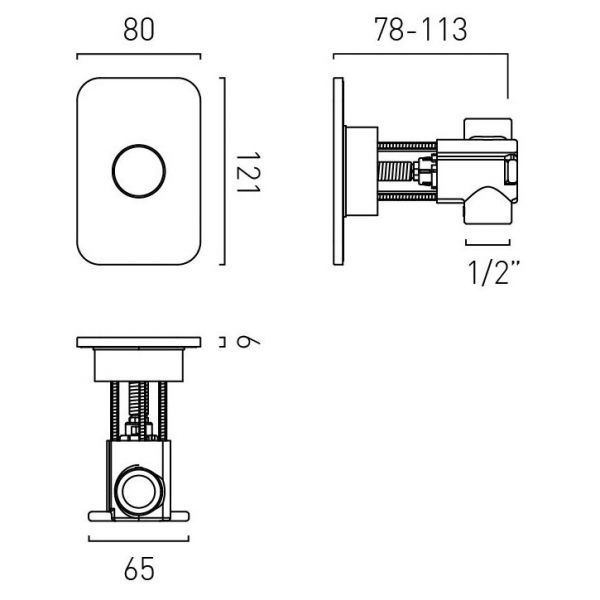 Vado Individual Zone Horizontal Brushed Nickel 2 Outlet Push Button Thermostatic Shower Valve #4