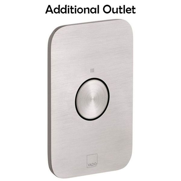 Vado Individual Zone Horizontal Brushed Nickel 2 Outlet Push Button Thermostatic Shower Valve #3