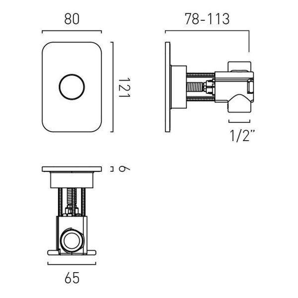 Vado Individual Zone Horizontal Brushed Bronze 2 Outlet Push Button Thermostatic Shower Valve #4