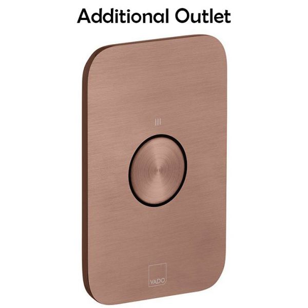 Vado Individual Zone Horizontal Brushed Bronze 2 Outlet Push Button Thermostatic Shower Valve #3