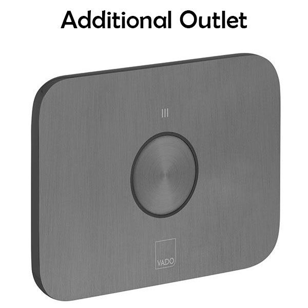 Vado Individual Zone Vertical Brushed Black 2 Outlet Push Button Thermostatic Shower Valve #5