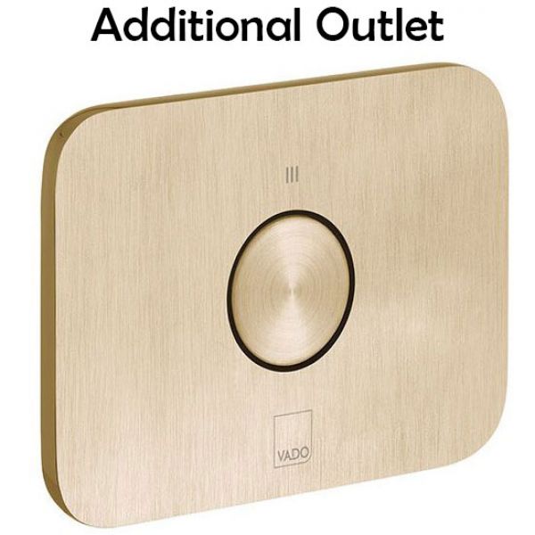 Vado Individual Zone Vertical Brushed Gold 2 Outlet Push Button Thermostatic Shower Valve #6