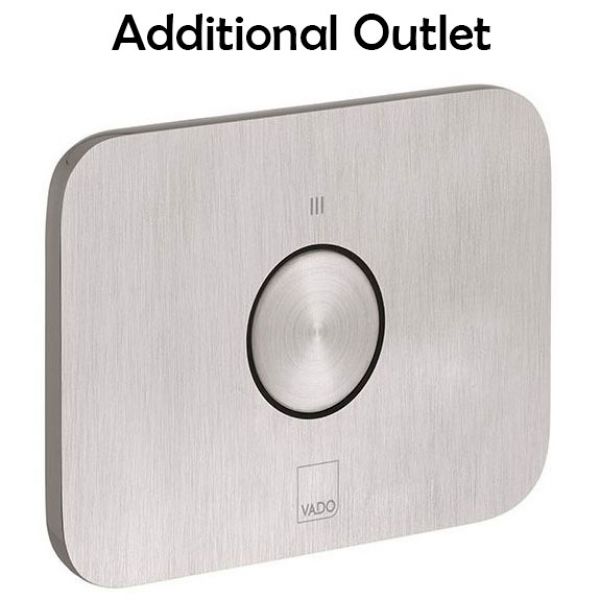 Vado Individual Zone Vertical Brushed Nickel 2 Outlet Push Button Thermostatic Shower Valve #3