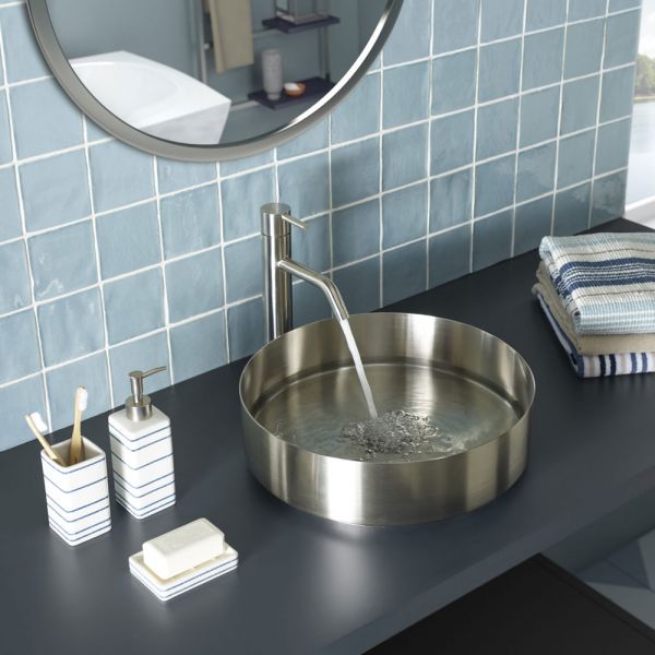JTP Inox Stainless Steel Tall Basin Mixer Tap #3