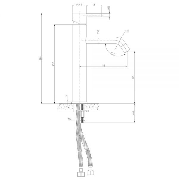 JTP Inox Stainless Steel Tall Basin Mixer Tap #2
