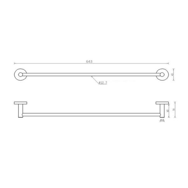 JTP Inox Stainless Steel Towel Rail 640mm #2