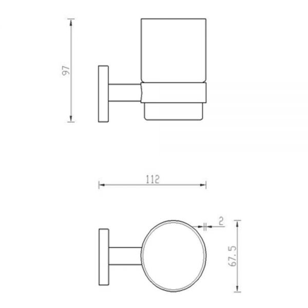 JTP Inox Stainless Steel Wall Mounted Tumbler Holder #2
