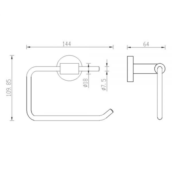 JTP Inox Stainless Steel Wall Mounted Toilet Roll Holder #2