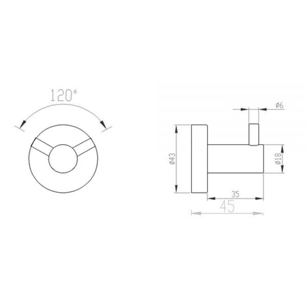 JTP Inox Stainless Steel Double Robe Hook #2