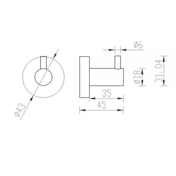 JTP Inox Stainless Steel Robe Hook #2