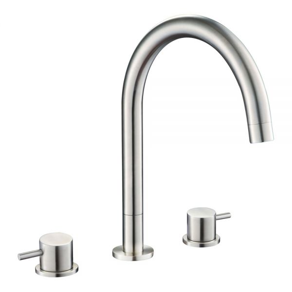 JTP Inox Stainless Steel 3 Hole Basin Mixer Tap