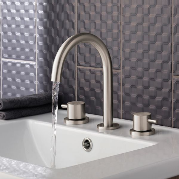 JTP Inox Stainless Steel 3 Hole Basin Mixer Tap #3