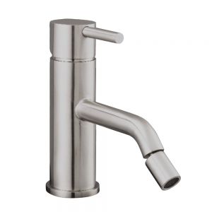 JTP Inox Stainless Steel Bidet Mixer Tap with Pop Up Waste