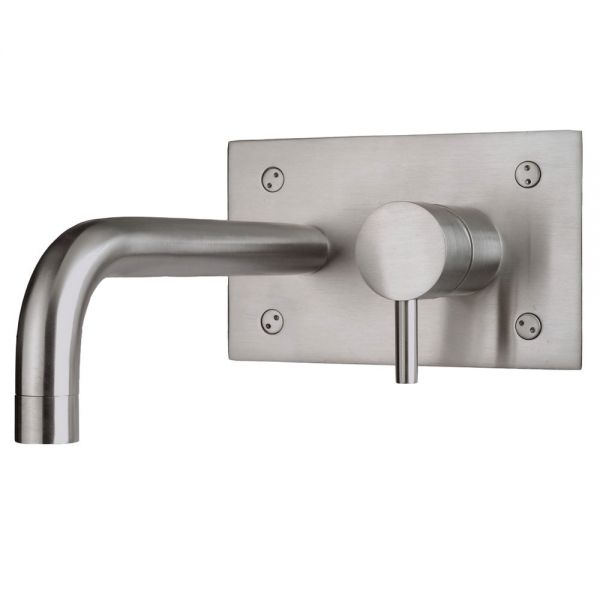 JTP Inox Stainless Steel Wall Mounted Basin Mixer Tap 225mm